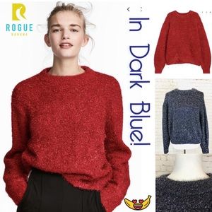 🌌H&M Midnight Blue Metallic Sweater🌌